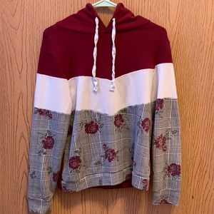Red, White, Rose sweatshirt.